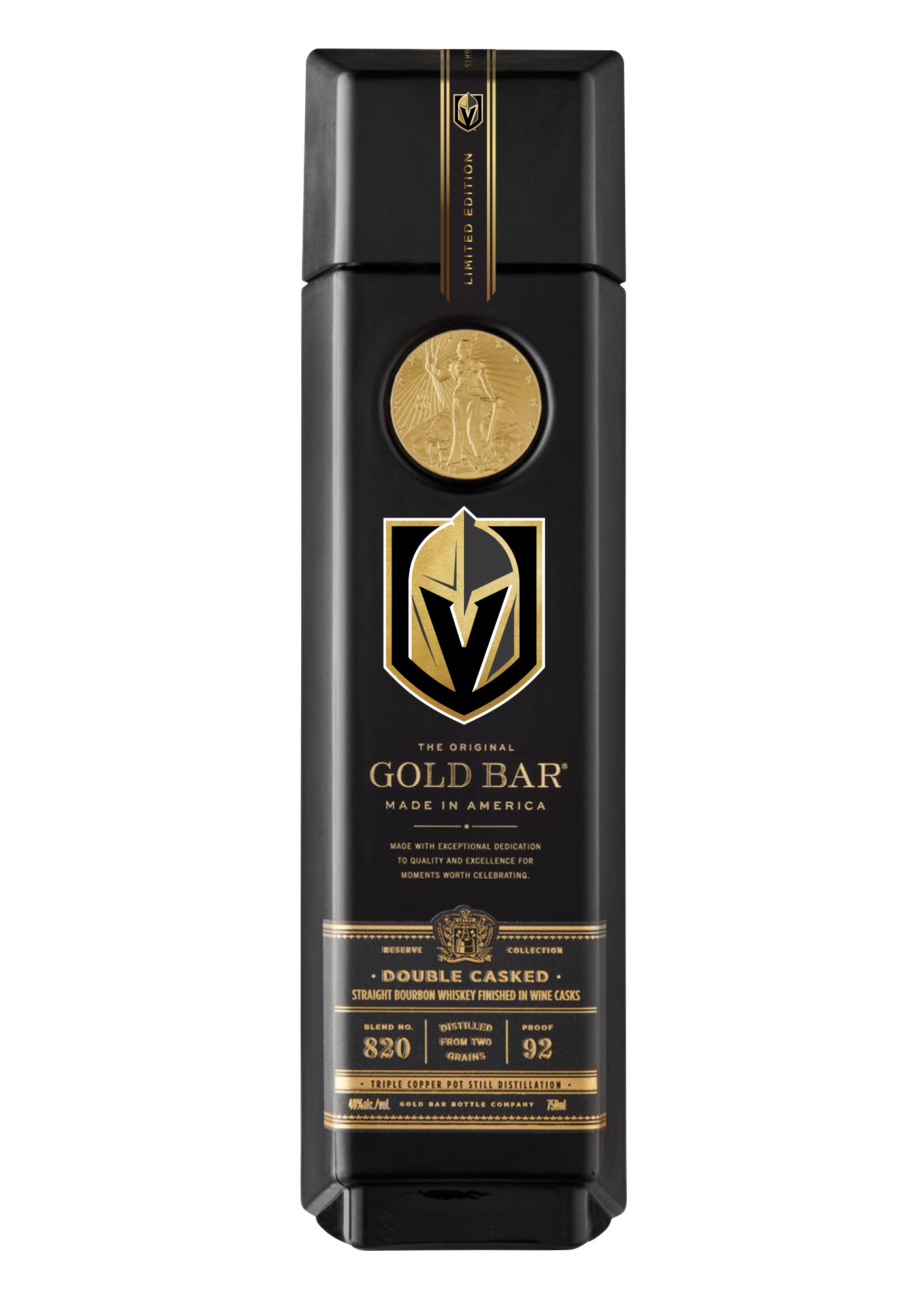 Gold Bar Vegas Golden Knights Black Double Cask Straight Bourbon Whis | Goldbarwhiskey.com Gold Bar Vegas Golden Knights Black Double Cask Straight Bourbon Whis | Goldbarwhiskey.com