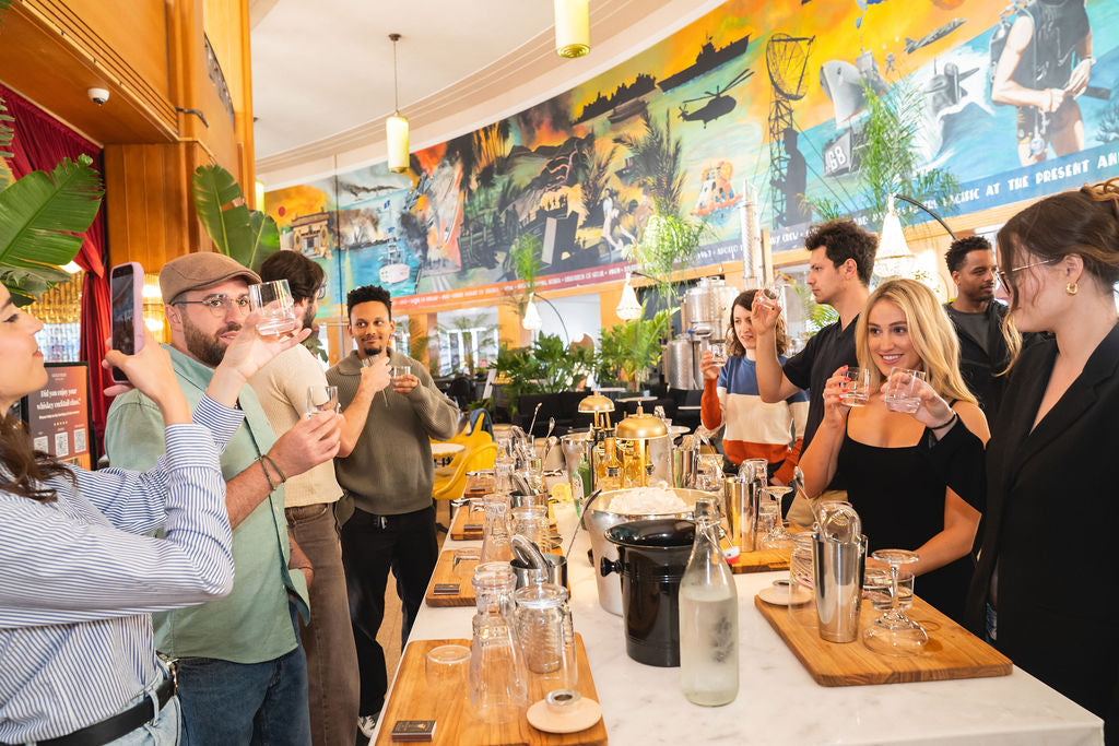 Guests enjoying the cocktail class