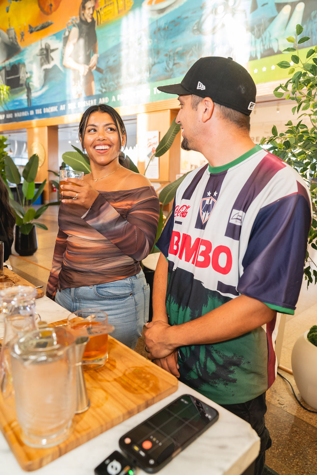 Guests enjoying our soccer themed cocktail class