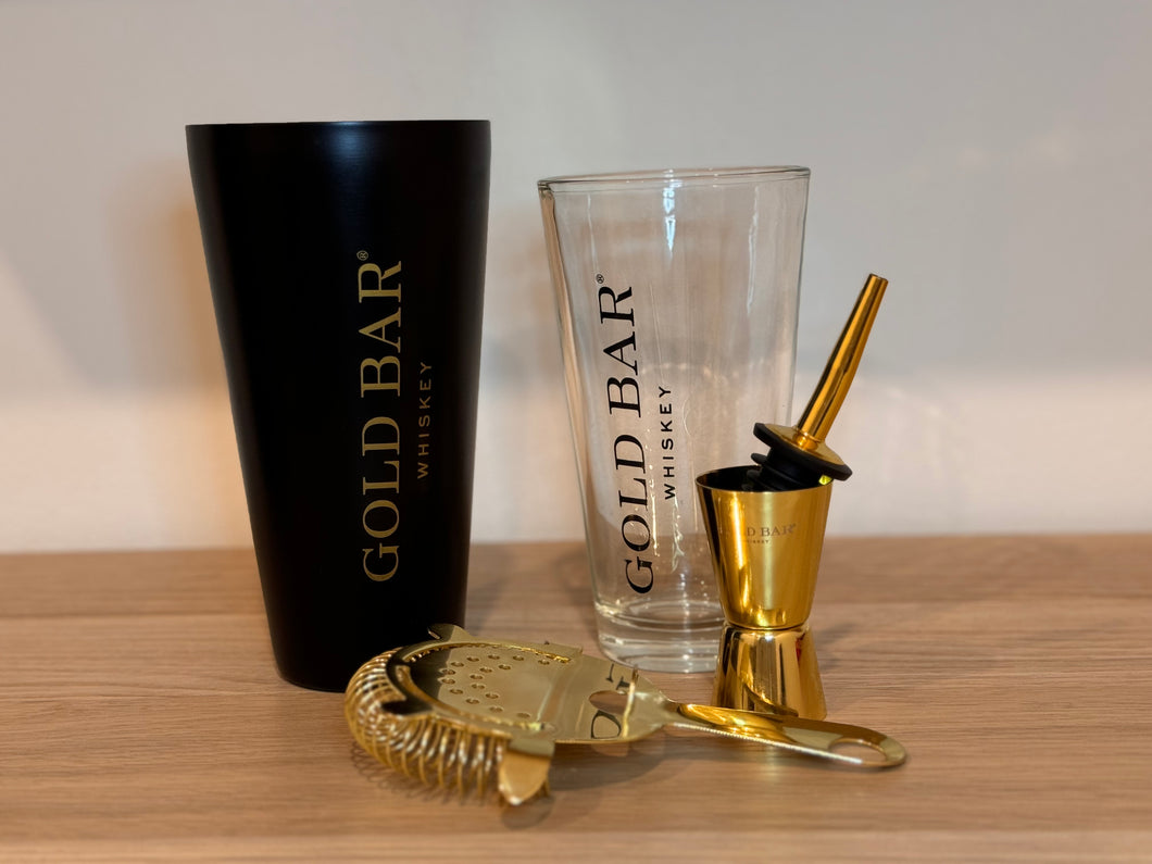 Gold Bar Whiskey Cocktail Shaker Kit