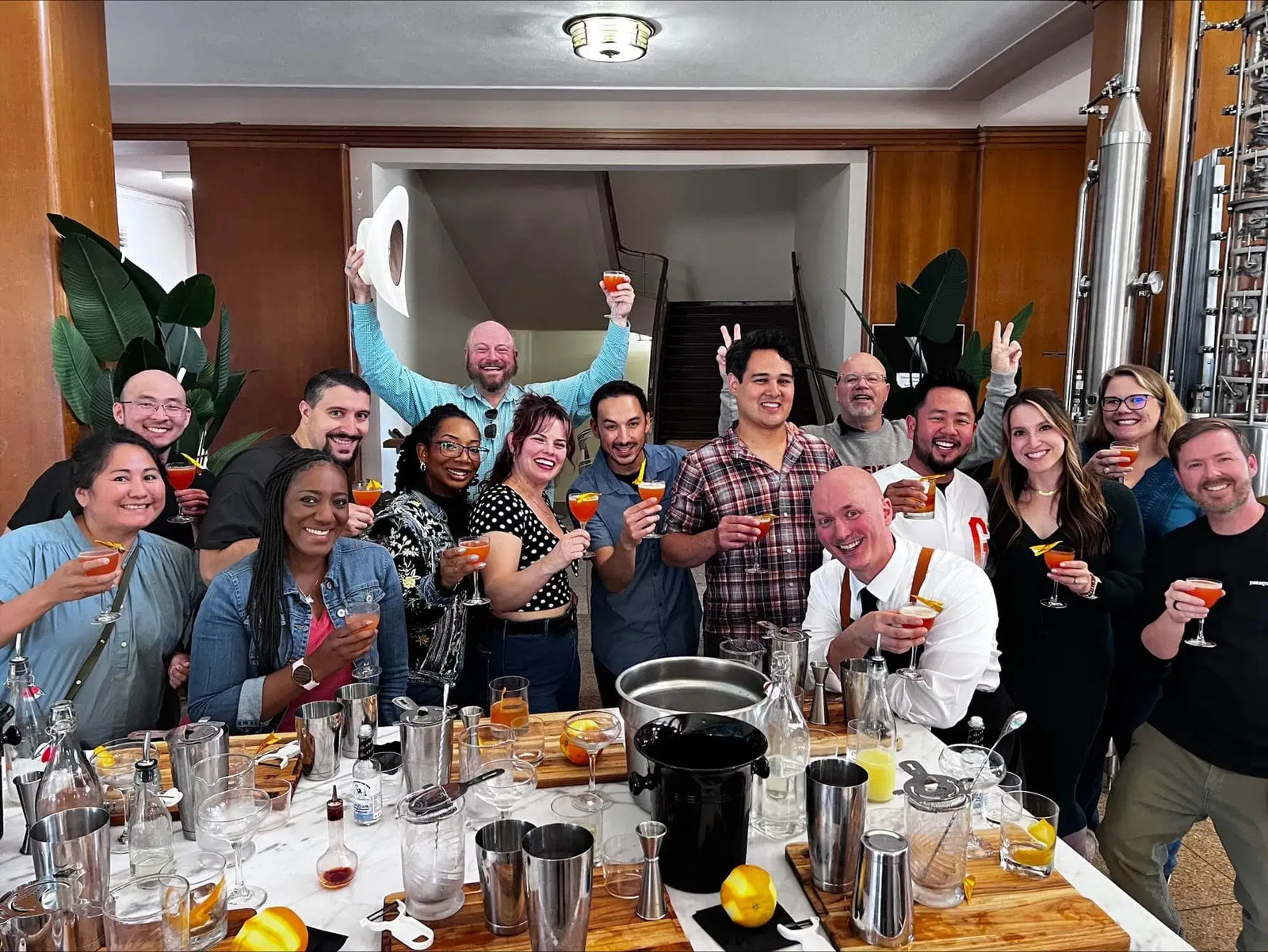 Guests enjoying the cocktail class