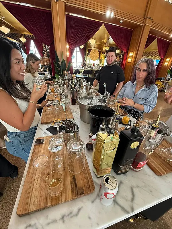 Guests enjoying the cocktail class