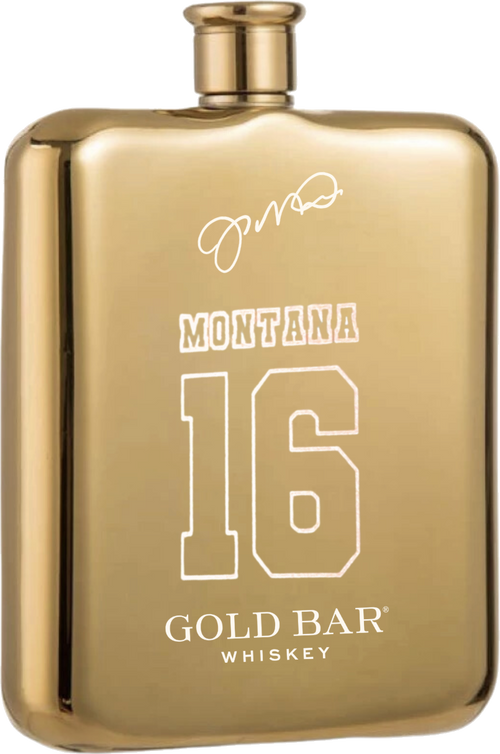Gold-plated Joe Montana flask