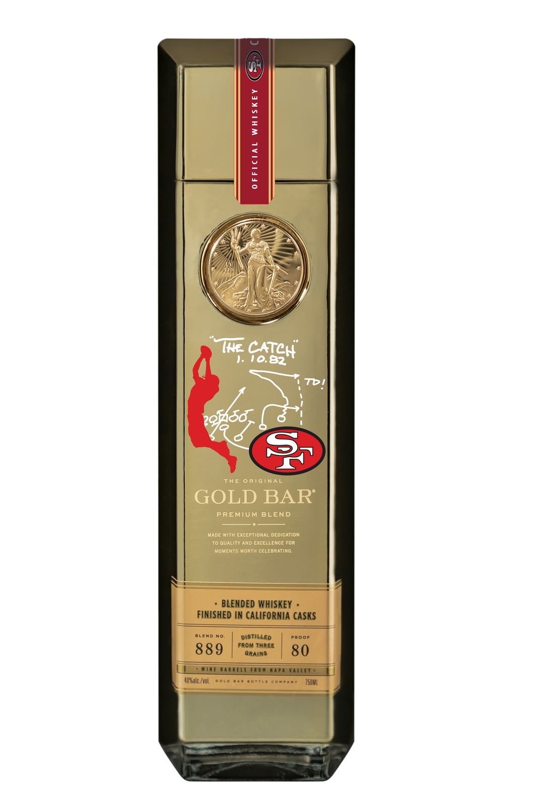 Gold Bar® Whiskey Original - 49ers 'The Catch' Limited Edition